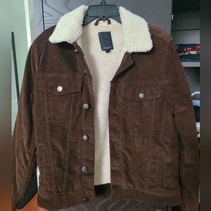 Brown Corduroy Men's Jacket - Small